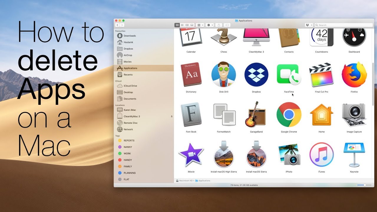 How to delete an app on your imac